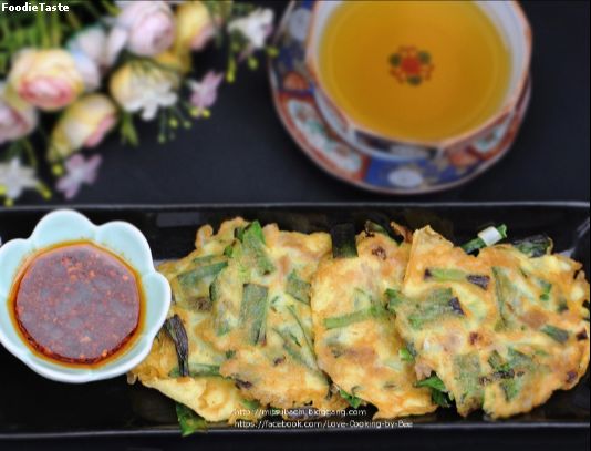 สูตรแพนเค้กเกาหลี (Korean Garlic Chive Pancake)