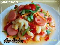 สูตรelbow with sausage thai salad  -  ยำมะกะโรนี กับไส้กรอก 