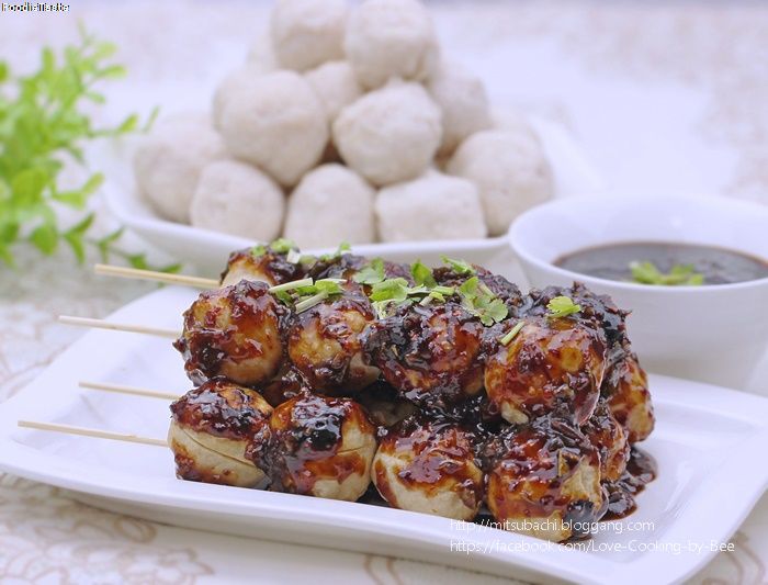 สูตรลูกชิ้นปิ้ง น้ำจิ้มซอสมะขาม （Meatball tamarind sauce）