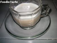 Shrimp shells cappuccino cream soup