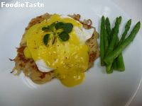 สูตรไข่เบเนดิกต์ กับ แพนเค้กมันฝรั่ง (Egg Benedict with potato pancake)