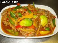 เนื้อผัดพริก (Stir Fried Sliced Beef with Chili Sauce)