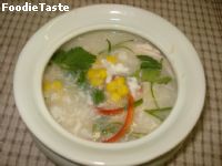 สูตรซุปข้าวโพดเนื้อปูไก่บ้าน (corn cream soup with crab meat and chicken breast)