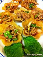 สูตรลาบ กระทงทอง Spicy minced beef in Crispy Golden Cup