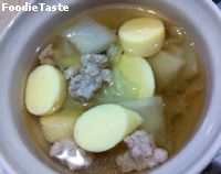 clear minced pork soup แกงจืดหมูสับ