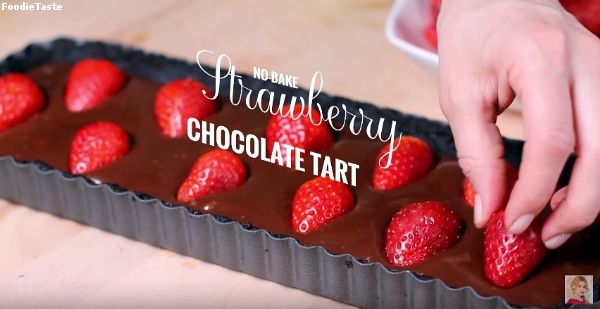 No Bake Strawberry Chocolate Tart Recipe