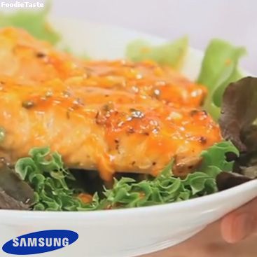 สูตรSalmon Filet with Gatlic Lime Sauce 