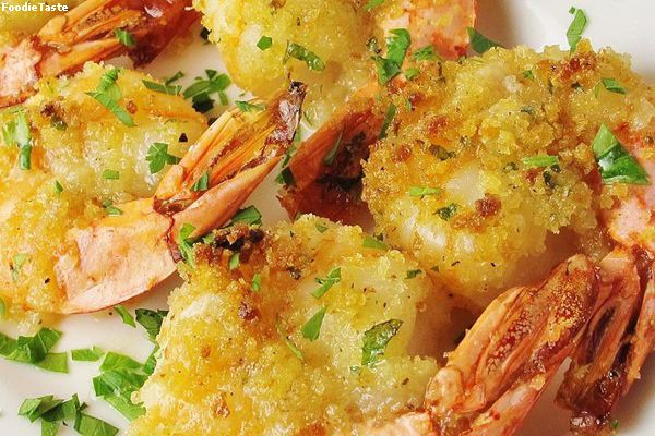 กุ้งอบขนมปังป่นสไตล์อิตาเลี่ยน (Baked Shrimp Scampi)