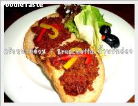 สูตรBruschetta น้ำพริกอ่อง (Nam prik ong bruschetta)