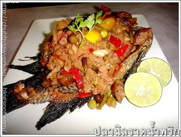 สูตรปลานิลทอดราดพริก (Deep fried Nile Tilapia with chili dip sauce)