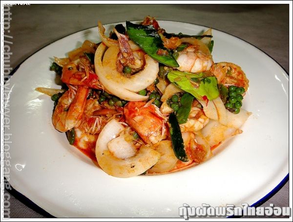 สูตรกุ้งผัดพริกไทยอ่อน (Stir fried prawns with fresh pepper corn)