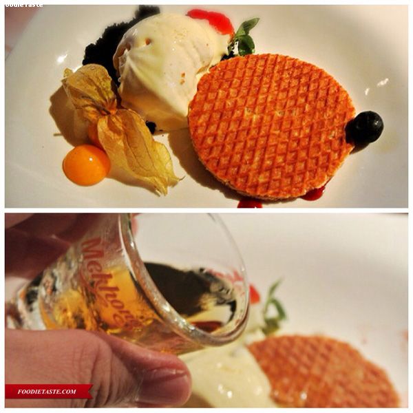 Baked warm stroopwafels and vanilla ice cream VS Siam Legacy