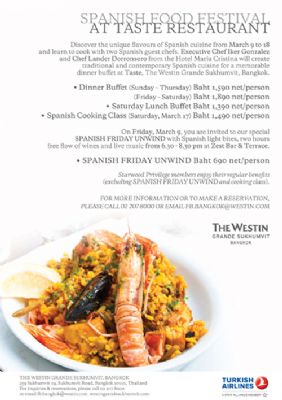 GOURMET SPANISH FOOD FESTIVAL AT THE WESTIN GRANDE SUKHUMVIT, BANGKOK